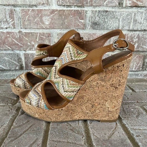 Lucky Brand Riedel Platform Wedge Sandals Size 7 - Picture 1 of 7